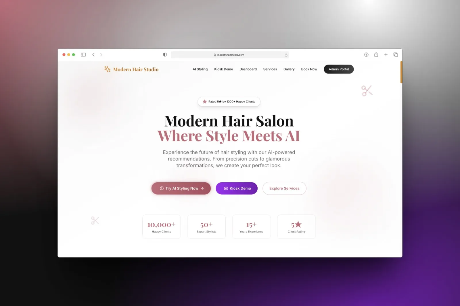 Modern Hair Salon App project screenshot
